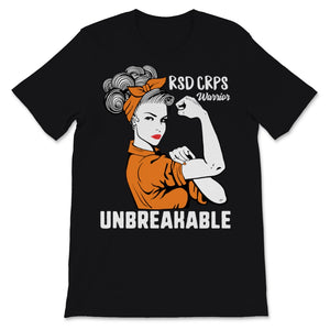 RSD CRPS Awareness Warrior Unbreakable Strong Woman Orange Ribbon