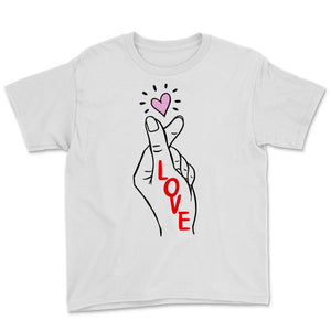 Finger Heart T shirt, Korean Heart, Kpop Fan, I Love You Symbol,