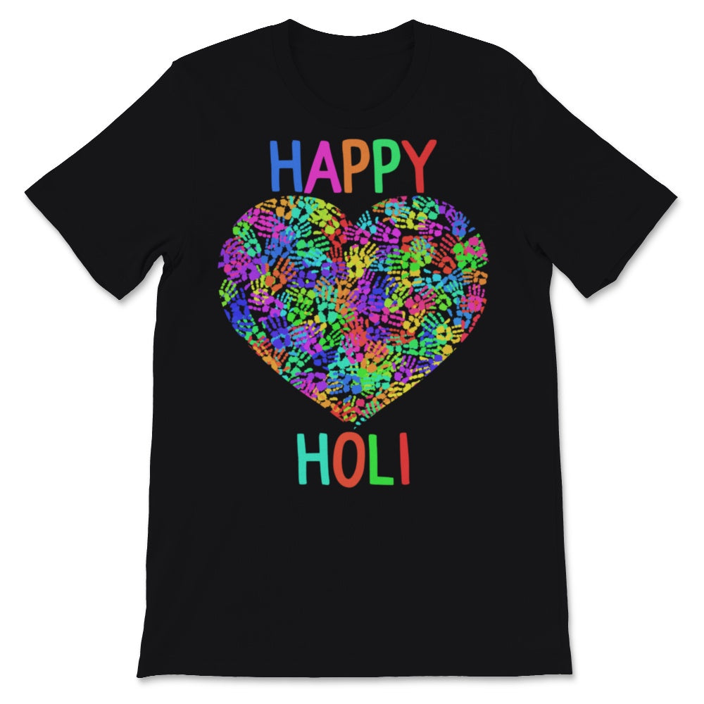 Happy Holi Colorful Heart Hands Print Colors India Dance Hindu Spring