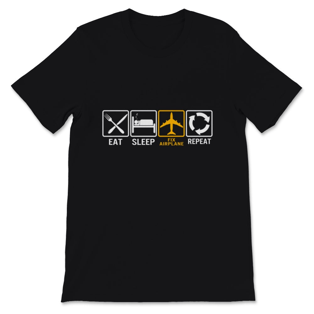 Aircraft Mechanic Shirt, Fathers Day Gifts, Vintage Eat Sleep Fix