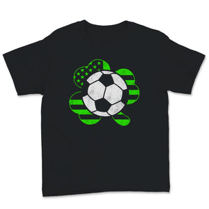 St Patrick's Day Soccer Ball Green USA American Flag Shamrock Shape