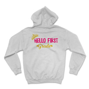 Hello First Grade Student Teacher Colorful Back To School Gold Crown