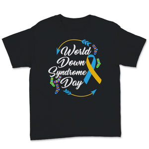 World Down Syndrome Day Awareness Socks Arrows Down Right Yellow Blue