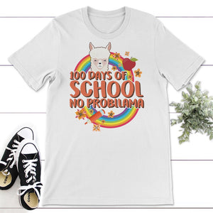 100 Days Of School, No Prob-Llama, Funny 100 Days Of School Llama Tee