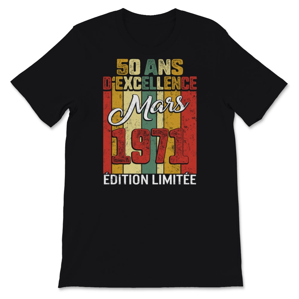 50 Ans D'éxcellence Tee Shirt Cadeau D' Anniversaire Pour Hommes Né