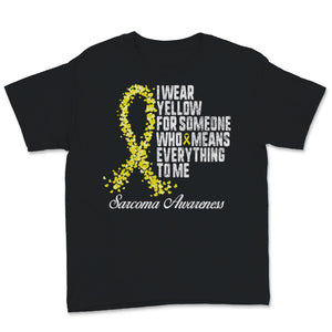 I Wear Yellow Sarcoma Cancer Awareness Ribbon Love Support Survivor