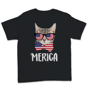 Merica Cat Wearing Sunglasses America USA Flag 4th of July