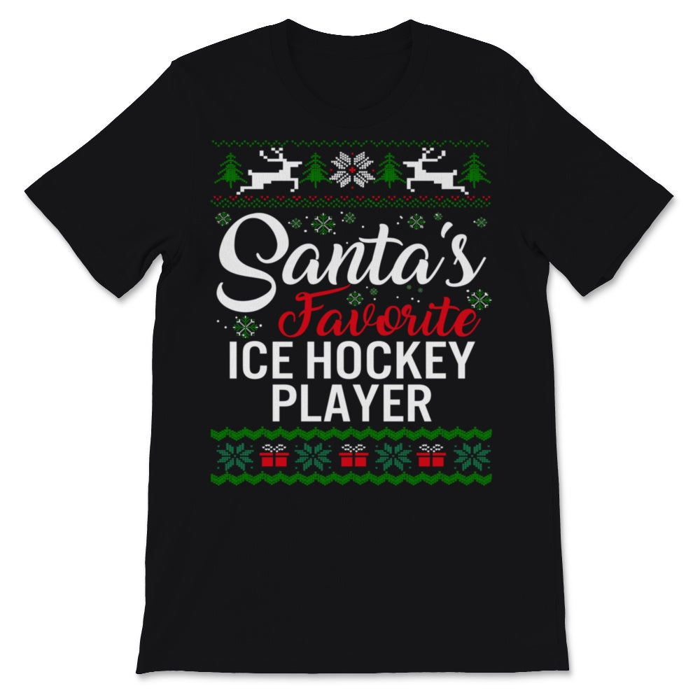 Santas Favorite Ice Hockey Player Christmas Ugly Sweater