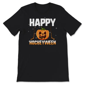 Happy Hockeyween Shirt, Hockey Player Funny Tee, Hockey Pumpkin