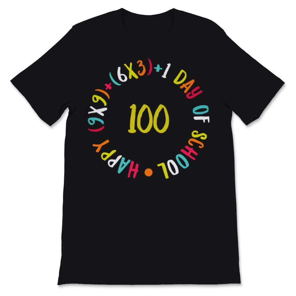 Math Formula Happy 100 Days Of School Shirt Virtual Teacher Distance
