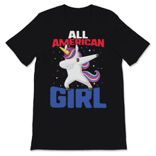 Load image into Gallery viewer, All American Girl Cute Dabbing Unicorn 4th of July USA American
