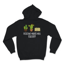 Load image into Gallery viewer, Reading Shirt Reading Makes You Sharp Funny Cactus Books Reader
