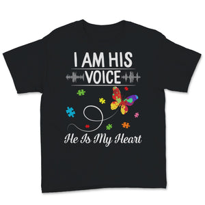 I Am His Voice He Is My Heart Shirt Autism Awareness Gift Paint