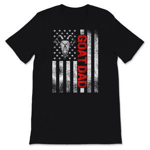 Funny Fathers Day Shirt Goat Dad USA American Flag Goats Lover