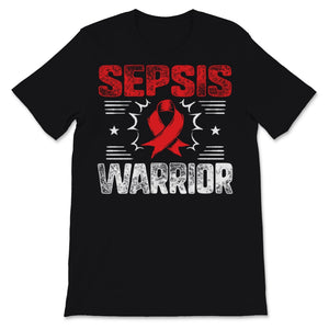 Sepsis Warrior Red Ribbon Awareness Faith Warrior Support Warrior