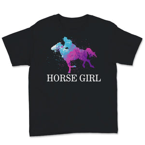 Horse Girl I Love My Horses Racing Riding Equestrian Watercolor Pink