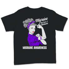 Load image into Gallery viewer, Migraine Awareness Not Just A Headache Purple Ribbon Warrior Strong
