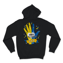 Load image into Gallery viewer, World Down Syndrome Day Awareness Shirt T21 Blue And Yellow Ribbon
