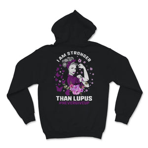 I Am Stronger Than Lupus Awareness Purple Ribbon Strong Woman Gift