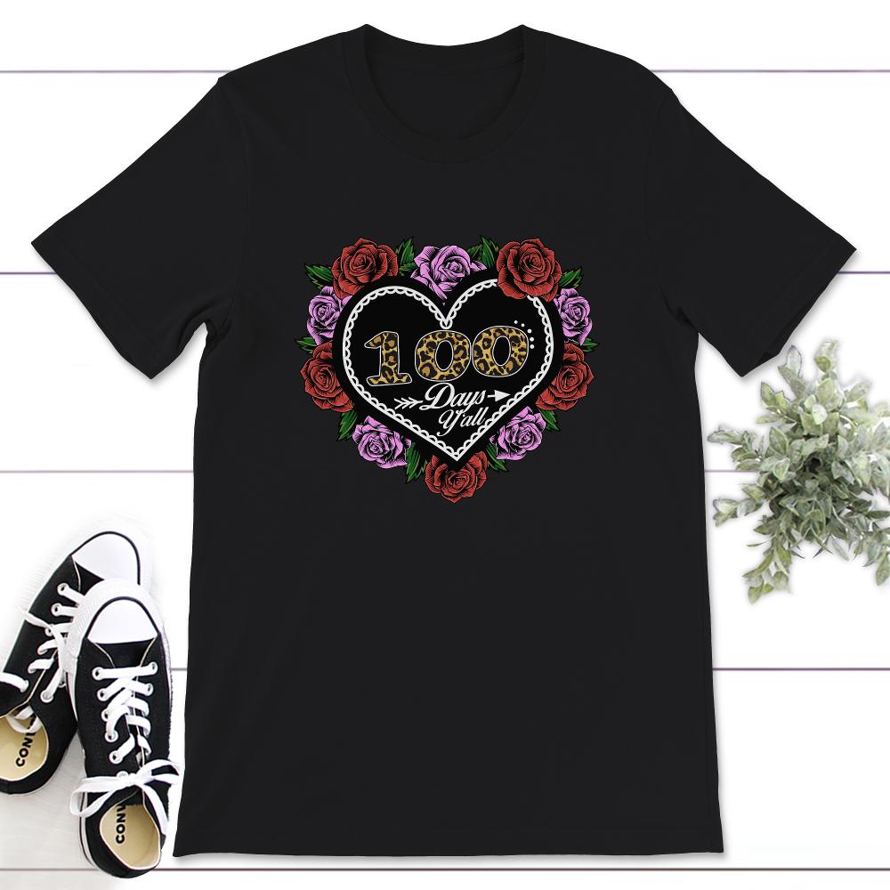 100 Days Y'All, Funny 100 Days Arrow Tee, Teacher Or Student 100 Days