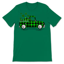 Load image into Gallery viewer, St Patrick&#39;s Day Truck Green Buffalo Plaid Pattern Shamrocks Pickup
