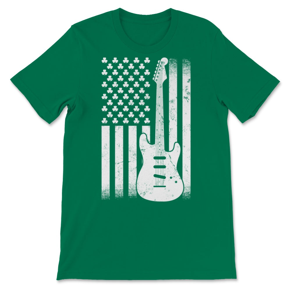 Guitar St Patrick's Day USA Flag Shamrock Leprechaun Lucky Irish