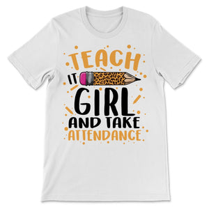 Teach it Girl Take Attendance Leopard Trendy Print Pencil Teacher
