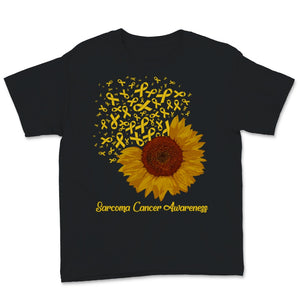 Sarcoma Cancer Awareness Yellow Ribbon Sunflower Disease Warrior