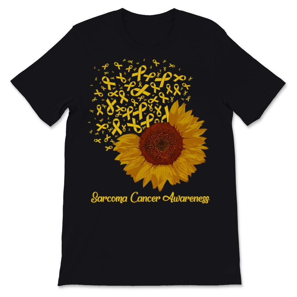 Sarcoma Cancer Awareness Yellow Ribbon Sunflower Disease Warrior