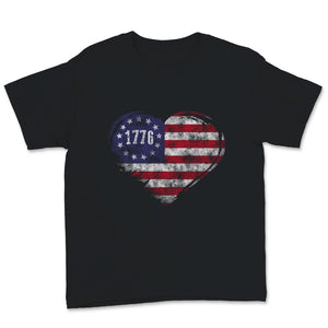 1776 Betsy Ross 4th Of July Retro Patriotic Heart Shape USA American