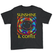 Load image into Gallery viewer, Sunshine and Coffee Shirt, Summer Shirts For Women, Positivity - Youth Tee - Black
