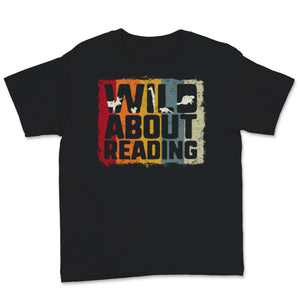 Wild About Reading Shirt Vintage Zoo Animals Books Lover Students