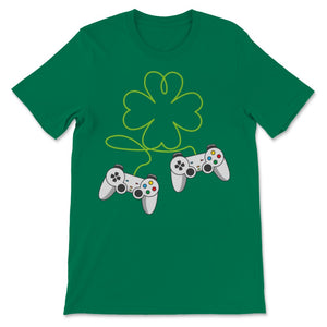 St Patrick's Day Video Games Love Couple Gamers Green Shamrock Shape