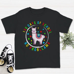 100 Days Of School, No Prob-Llama, Funny 100 Days Of School Llama Tee