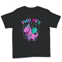 Load image into Gallery viewer, Two Years Old Shirt, Second Birthday Tee, Two Rex Graphic Design,
