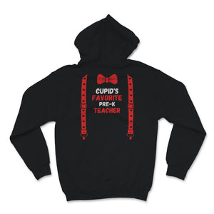 Valentines Day Shirt Cupid's Favorite prek teacher Funny Red Bow Tie