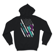 Load image into Gallery viewer, Suicide Prevention Awareness Fight USA American Flag Teal &amp; Purple
