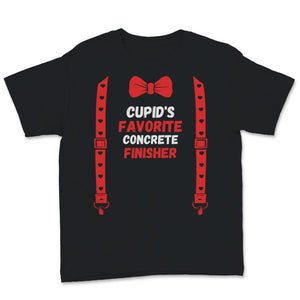 Valentines Day Shirt Cupid's Favorite Concrete Finisher Funny Red Bow
