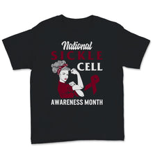 Load image into Gallery viewer, National Sickle Cell Awareness Month Burgundy Ribbon Strong Woman
