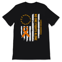 Load image into Gallery viewer, Leukemia Awareness Orange Ribbon US Flag No One Fights Alone Cancer
