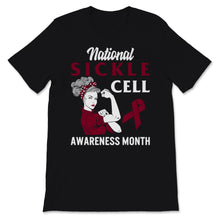 Load image into Gallery viewer, National Sickle Cell Awareness Month Burgundy Ribbon Strong Woman

