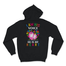 Load image into Gallery viewer, I Am His Voice He Is My Heart Shirt Autism Awareness Gift Mom And
