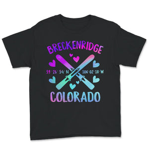 Breckenridge Colorado, Graphic Ski Equipment T-Shirt, Snowboarding