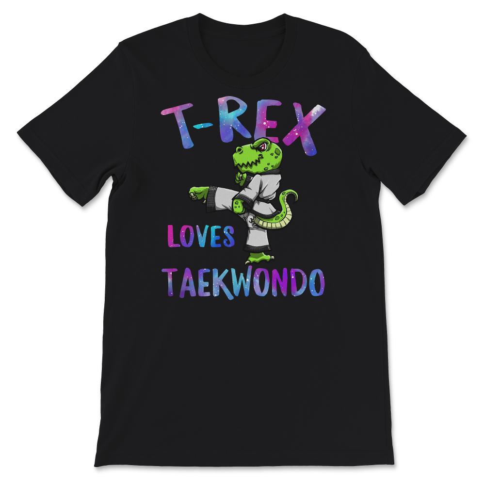 T-Rex Loves Taekwondo, T-Rex Dinosaur, Karate Boys Shirts, Martial