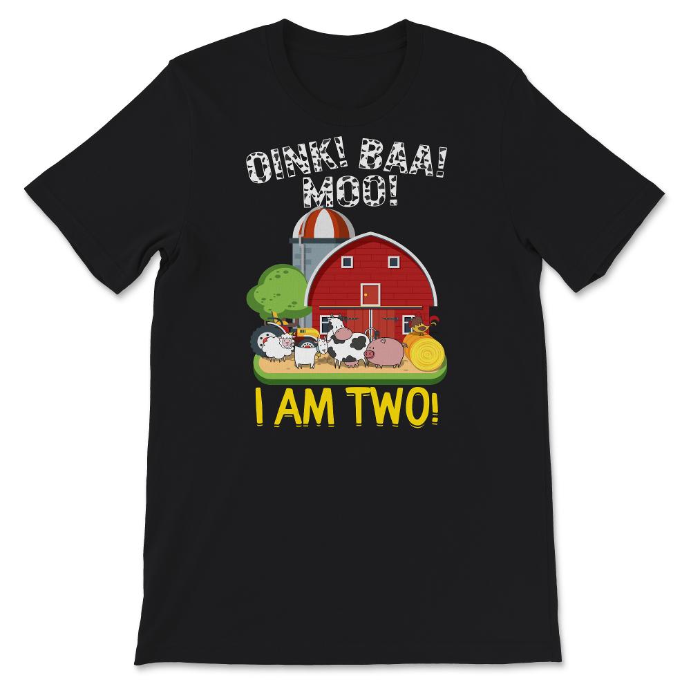 2nd Birthday Shirt, Oink Baa Moo, I Am Two, Farm Animals, Train