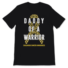 Load image into Gallery viewer, Daddy of A Warrior Childhood Cancer awareness Gold Ribbon Butterfly
