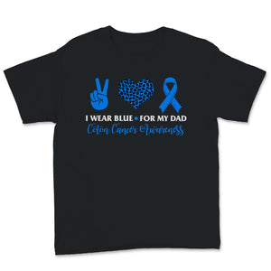 I Wear Blue For My Dad Colon Cancer Awareness Blue Ribbon Leopard
