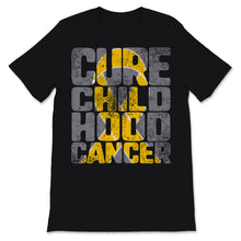Load image into Gallery viewer, Cure Childhood Cancer Gold Ribbon Support awareness Warrior yellow

