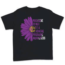 Load image into Gallery viewer, Migraine Awareness Flower Not Just A Headache Purple Ribbon Warrior
