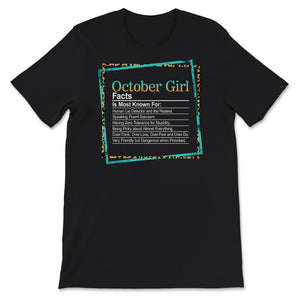 October Girl, Womens October Girl, October Girl Facts Shirt, Birthday